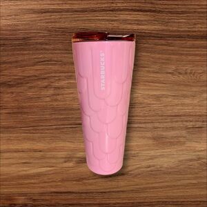 Starbucks Pink Stainless Tumbler Mermaid Siren Scales Glossy 16 oz EUC